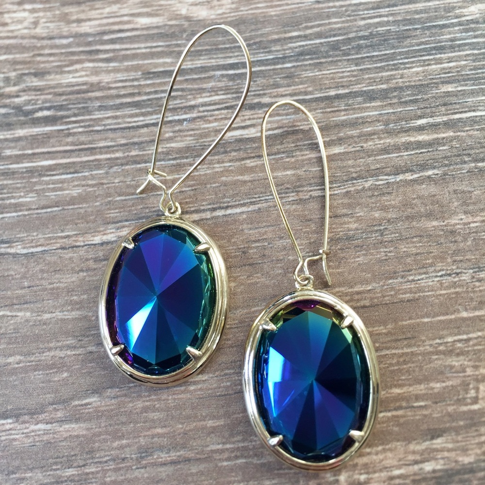 Kendra Scott Black Iridescent Jane Earrings